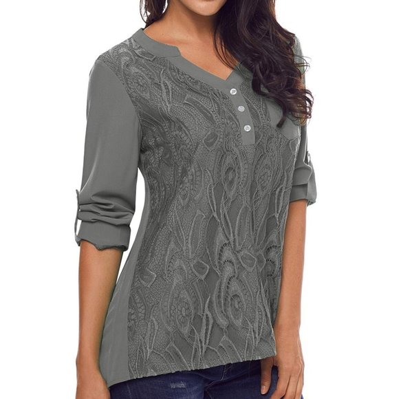 extraordinary lace/button top - Picture 1 of 3